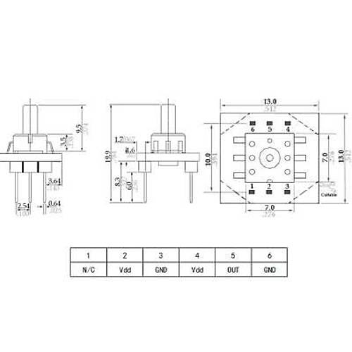6847A 3.3V 0kPa - 40kPa Basn Sensr Verici Modl