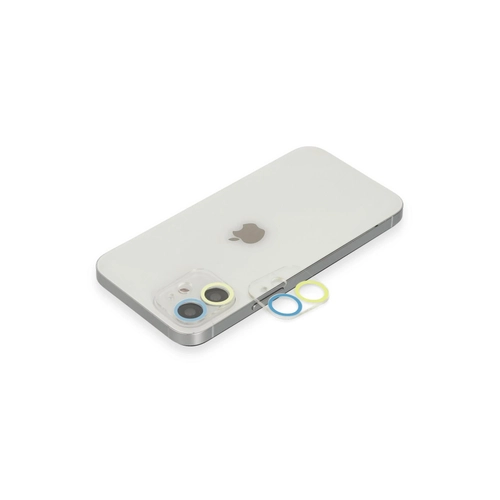Newface iPhone 11 Renkli Kamera Lens Koruma Cam - Sar-Mavi