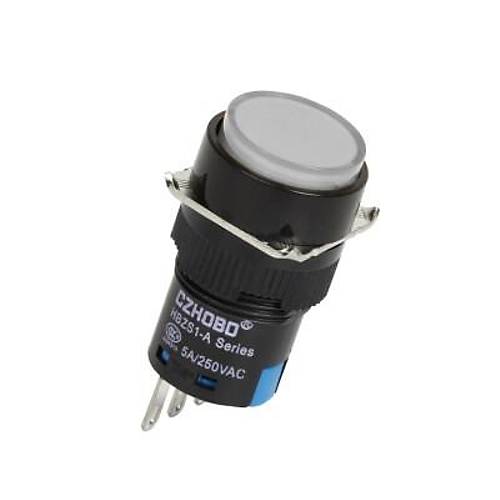 HBZS1-A AY-11Z 16mm Anahtarl Buton - Beyaz