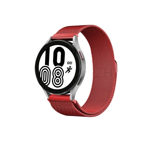 Newface Samsung Galaxy Watch 4 Metal Mknatsl Kordon - Krmz