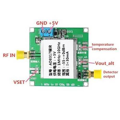 AD8317 DC 5V 1M-10000Mhz RF Sinyal Amplifikatr Modl