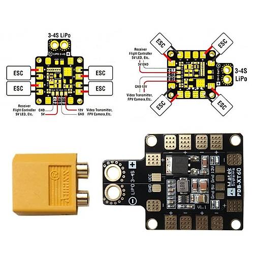 Matek PDB-XT60 w/BEC 5V 12V ESC G Datm Kart