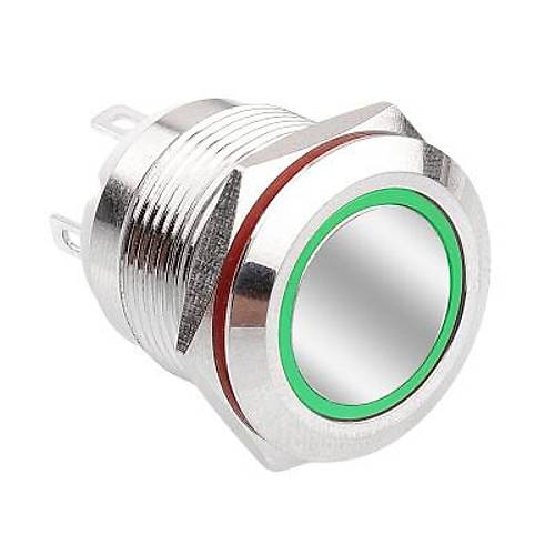 19H-P1-E 19mm Dz Yayl Ikl Metal Buton - Yeil