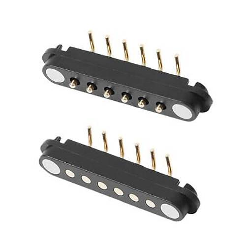 6-Pin 2.54mm 90C Pogo Pin Manyetik Konnektr Takm