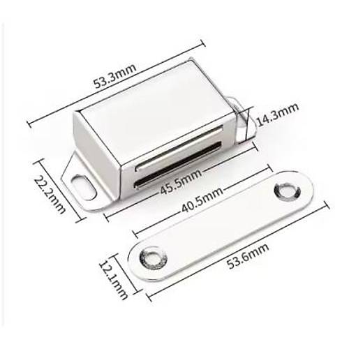 Mknatsl Metal Mobilya Kapak Kilidi 36x24x14mm - Krom