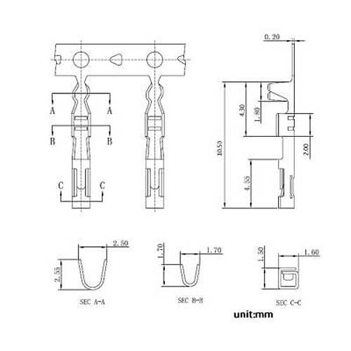 2,54mm Dupont Konnektr Dii Terminali