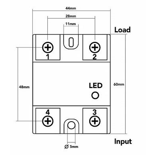 SSR-25DD Solid State Rle 25A - 3-32VDC Giri 5-60VDC k
