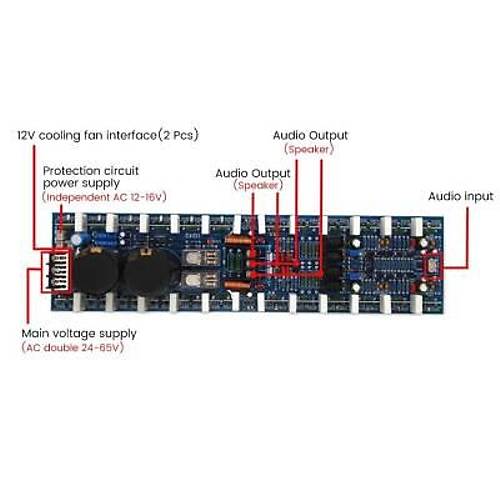 V242 1200W+1200W ift Kanal Stereo Amfi Devresi