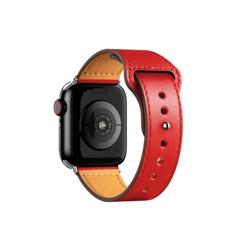 Newface Apple Watch 42mm KR415 Luaz Deri Kordon - Krmz