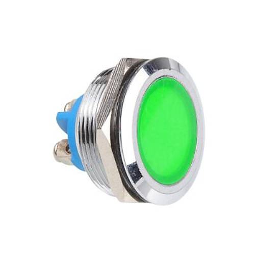 25L-P1 25mm 12-24V Metal Sinyal Lambas - Yeil