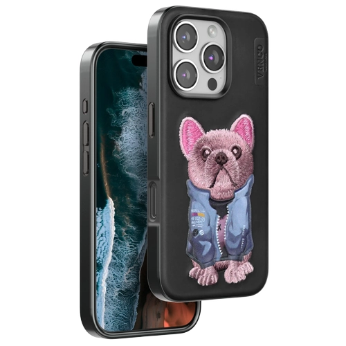 Venco iPhone 16 Pro Cute Desenli Kapak - Siyah