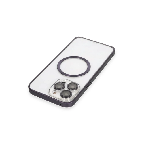 Joko iPhone 14 Pro Max Klf Metal Bumper Magneticsafe Kapak - Derin Mor