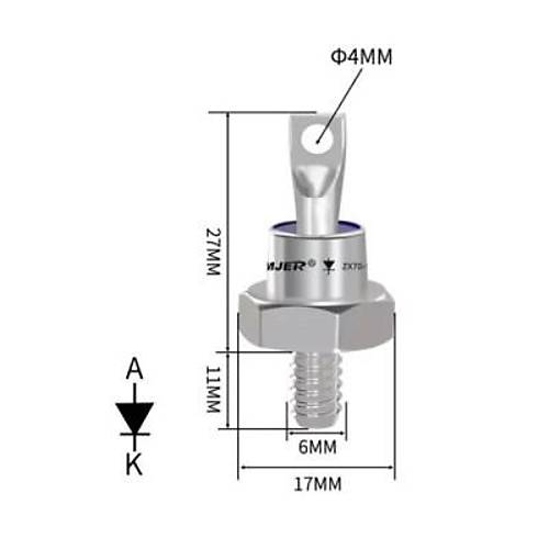 ZX70-12 70A 1200V Metal Vidal Diyot - Anot