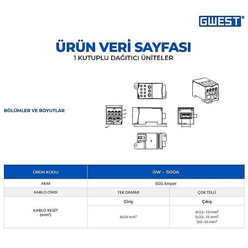 Gwest GW-500A Tek Kutuplu 500A Girili Datc nite