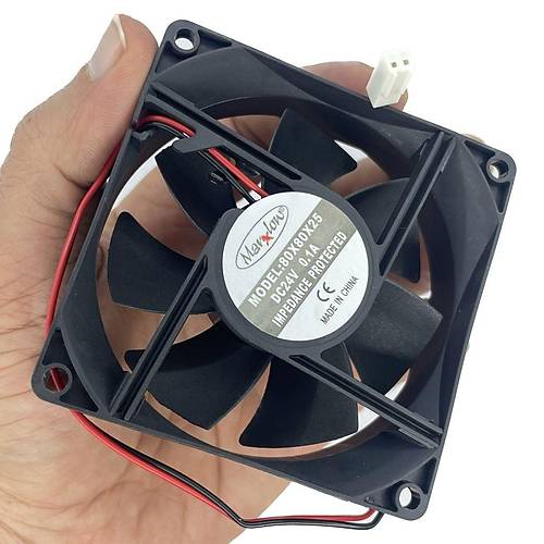 IC-216 Kare Fan 80x80x25mm 12V DC 2 Kablo