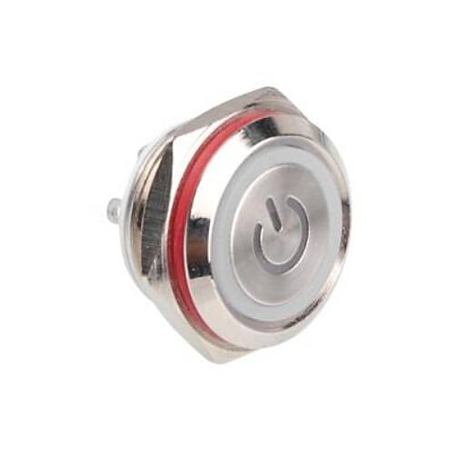 WD16C1-Pin-P1-EC 16mm Dz Yayl Ikl Metal Buton - Beyaz