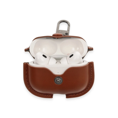Newface Airpods Pro 2 (2.nesil) anta Deri Klf - Taba
