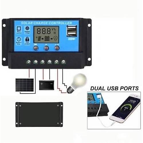 Solar Panel Ak arj Cihaz 20A 12/24V