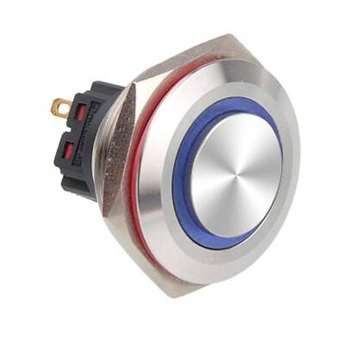 28B-G1-E 28mm kk Yayl Ikl Metal Buton - Mavi