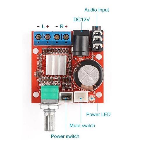 PAM8610 2x15W D Snf Stereo Amplifikatr Devresi Modl