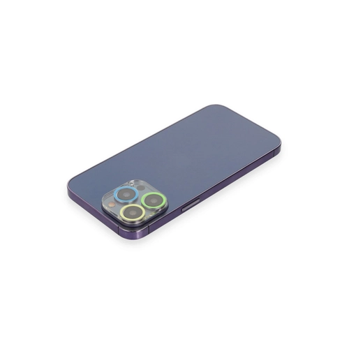 Newface iPhone 12 Pro Max Renkli Kamera Lens Koruma Cam - Yeil-Sar