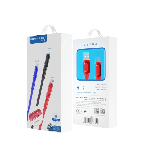 Konfulon DC28 Micro USB Kablo 1M 2.4A - Mavi