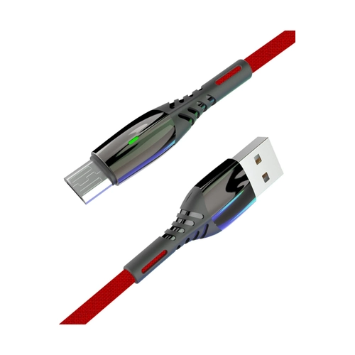Konfulon S91 Ledli Micro USB Kablo 1M 2.4A - Krmz
