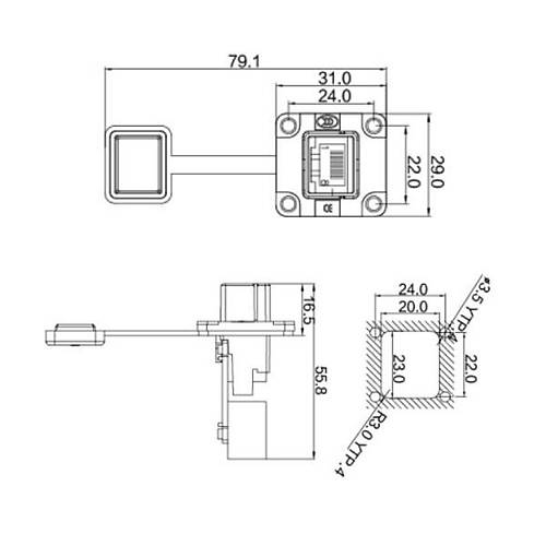 YT-RJ45-JSX-02-001 Su Geçirmez Ethernet Konnektörü - Dişi