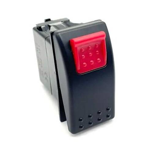 ON-OFF Anahtar Krmz 5-Pin 12V-24V - Emniyet Kilitli