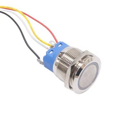 22mm Dz Yayl Mavi Ikl Metal Buton - Kablolu