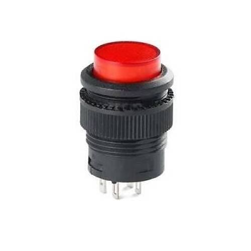 RL16-503B 16MM Plastik 4 Pin Yayl Buton Krmz