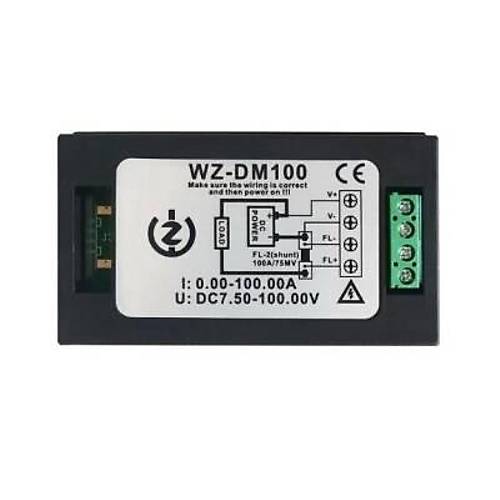 WZ-DM100 100V 100A Voltmetre Ampermetre - 75mV nt Diren