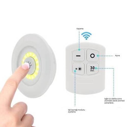 3'l Uzaktan Kumandal Kablosuz LED Spot Lamba
