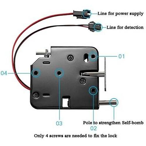 K02 12V 2A Manyetik Selenoid Kilit - tme Yayl