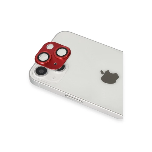 Newface iPhone 13 Pers Alminyum Kamera Lens - Krmz