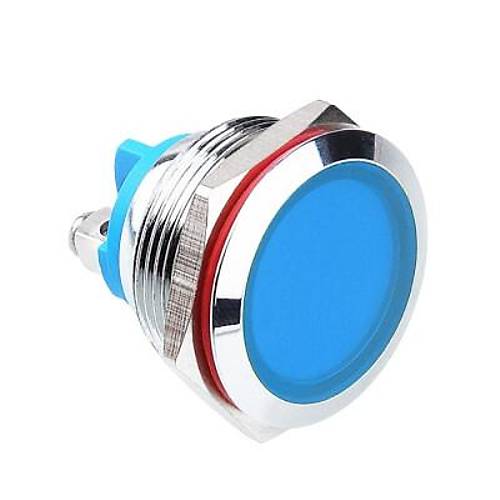 22L-P1 22mm 12-24V Metal Sinyal Lambas - Mavi