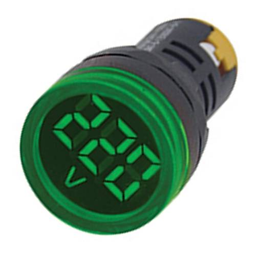 Gwest 22 VS-Y 22mm AD-116 Serisi Yeil Voltmetre 24-550V