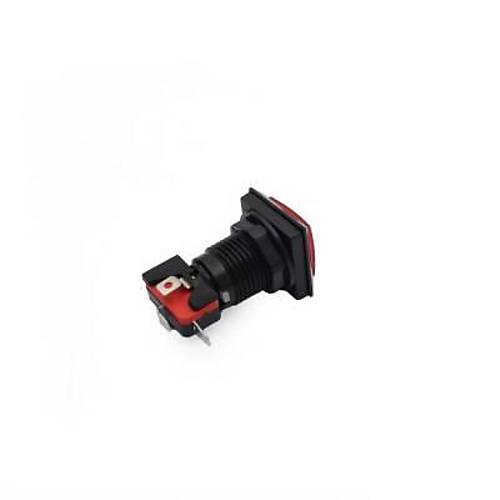 33mm 12V Kare Ikl Oyun Makinesi Butonu - Krmz