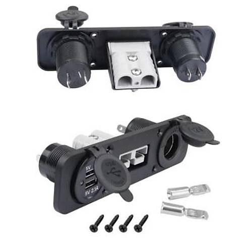 Dişi Araç Çakmaklık ve 2x5V USB Paneli - Anderson Power Soketli