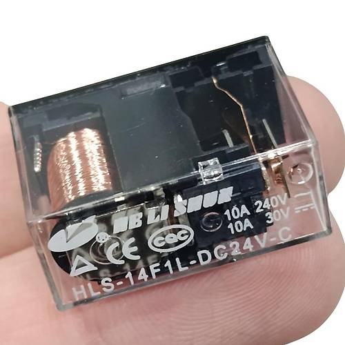 24V 10A Tek Kontak Röle - HLS-14F1L-DC24V-C