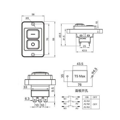 ZCK-02 6-Pin Elektromanyetik Switch - Kutulu