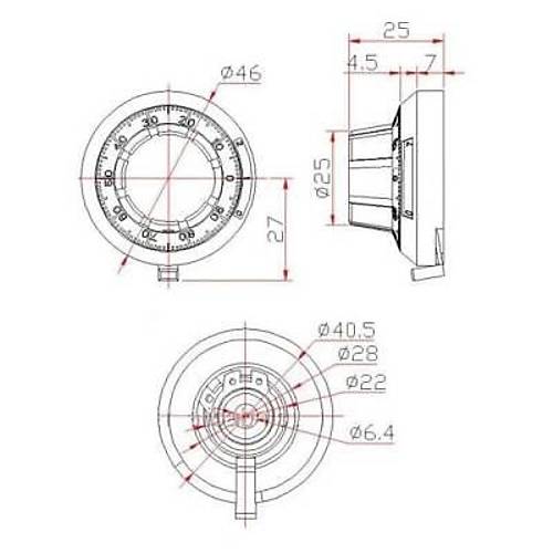 B2 46mm Dial Hassas Potansiyometre Bal