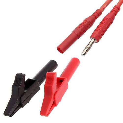 IC-243B 4mm Banana Jak Girili Krokodil 55mm 2'li Set (Krmz ve Siyah)