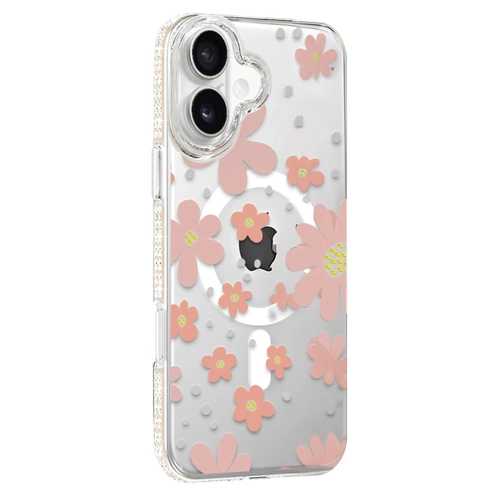 Joko Apple iPhone 16 Floral Magsafe Kapak - Pembe