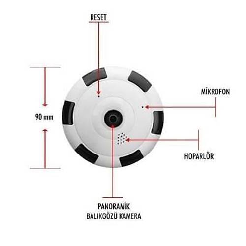 Kablosuz Panoramik Kamera 1080P Gece Grl Bebek Kameras