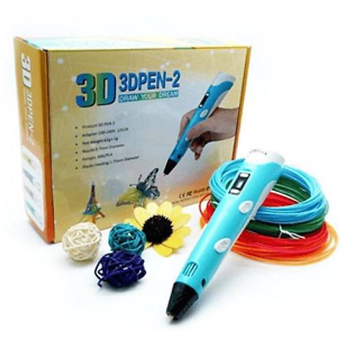 3D Kalem 3D Pen Bask Kalemi Yazc Printer 3 Renk Filament Adaptr Hediye