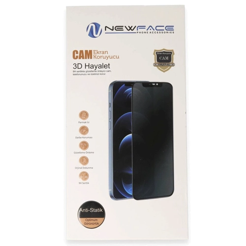 Newface iPhone 14 Pro 3D Antistatik Hayalet Cam Ekran Koruyucu
