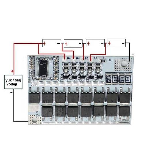 5S 100A LiFePO4 Balansl BMS Beyaz PCB