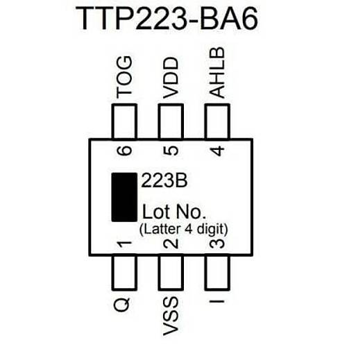 TTP223 SOT23-6 Dokunmatik Sensr Entegresi