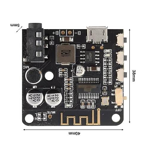 BT5.0 Pro Bluetooth Ses Alc Kart Bluetooth 5.0 Mp3 Modl Pro Mikrofonlu